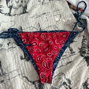 Wild Fable Red and Blue Paisley Bikini Bottom